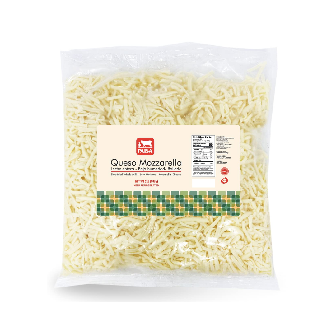 Paisa Mozzarella Shredded Whole Milk 4 x 5 lb